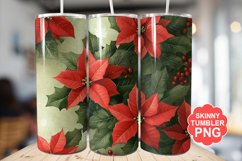 Christmas Flowers Tumbler | Christmas Tumbler Wrap Product Image 1