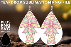 Playful Teardrop Earrings Magic PNG, Flower Cross Product Image 1