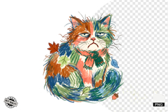 Quirky Funny Autumn Cat Clipart Product Image 1