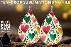 Bright Teardrop Earrings MAGIC PNG, Heart Product Image 1