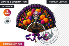 Floral Day of the Dead Clipart PNG sugar skull la catrina Product Image 1