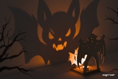 Halloween Vampire Candle Holder SVG | Laser Cut | SVG Product Image 1