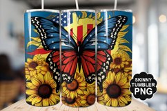 Butterfly and Sunflower Tumbler Wrap for Sublimation Product Image 1