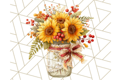 Fall Mason Jar Flowers PNG Clipart Product Image 2