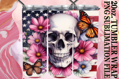 Radiant memories 20oz tumbler wrap, Skull USA Product Image 1
