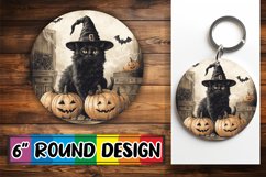 Cute Cat Round Design Sublimation for Halloween Mugs Product Image 1