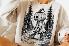 Halloween Scarecrow PNG, Vintage Halloween Ghost Witch PNG Product Image 4