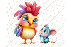 Cute Animal Friends Clipart PNG, Bright Spring Animal Duos Product Image 2