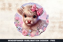 Highland Cow Wind Spinner Sublimation Design Product Image 1
