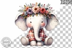 Floral Crown Elephant Sublimation - Clipart Bundle Product Image 2