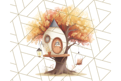 Autumn Treehouse &amp; Woodland Cabin PNG Clipart Product Image 2
