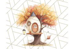Autumn Treehouse & Woodland Cabin PNG Clipart Product Image 2