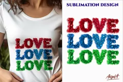 Valentine sayings Love word, valentine font, rose petals PNG Product Image 3