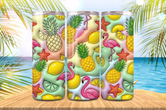 3D Puff Summer elements Tumbler Wrap PNG Sublimation Product Image 1