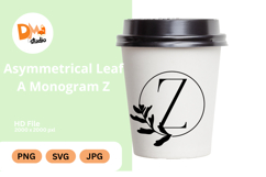 Asymmetrical Leaf Monogram Product Image 1