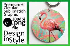 Artistic Circle Design Car Coaster , Flamingo Product Image 1
