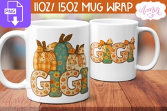 Gigi mug wrap sublimation, Fall season mug template Product Image 2