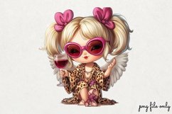 Lazy Pink Leopard girl for Clipart PNG Product Image 1