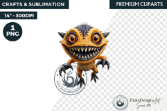 Halloween Little Monster Clipart Png, Spooky Cute Fantasy Product Image 1
