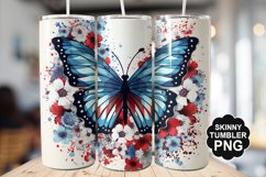 Butterfly Tumbler Wrap for Sublimation - 4th of july Tumbler Product Image 1