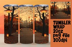 Fall Landscape Tumbler | 20oz Watercolor Wrap Sublimation Product Image 1