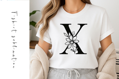 Alphabet, Letters, Monogram, Black flowers Product Image 1