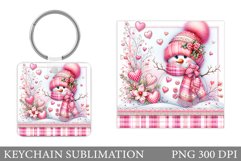Cute Snowman Keychain Design. Cute Snowman Sublimation Product Image 1