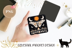 Mushrooms Magnet Design, Celestial Moth Magnet Sublimation Product Image 1