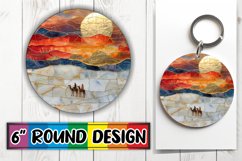 Mosaic Magic Car Coasters: Golden Elegance Product Image 1