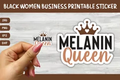 Printable Black Business Women Sticker | Melanin Queen Product Image 1