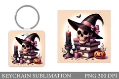 Skull Keychain Design. Halloween Keychain Sublimation Product Image 1