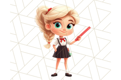 Cute Teacher Girls Clipart, School PNG, Teacher Sublimation Product Image 2