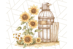 Rustic Sunflower Clipart, Soft Country Farmhouse Florals Png Product Image 2