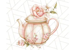 Pastel Tea Clip Art PNG with Sweets and Floral Accents Png Product Image 2