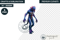 Halloween Acid Monster Clipart PNG Neon Fantasy Character Product Image 1