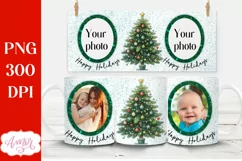 Christmas photo mug template PNG Sublimation, Happy Holidays Product Image 2