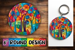 PNG Round Design Sublimation: Colorful Stained Glass Product Image 1
