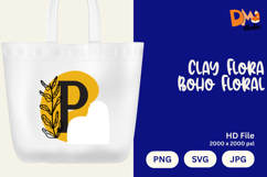 Clay Flora Boho Floral Monogram Product Image 1