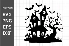 Hunting house SVG, Halloween SVG, Hunting house silhouette Product Image 1