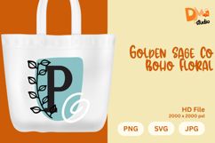Golden Sage Co Boho Floral Monogram Product Image 1