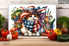 Cat kitchen Cutting Board - Patriotic Cutting Board Product Image 1