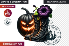 Halloween Character Boots - Spooky Gothic Clipart PNG Product Image 1