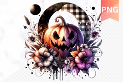 Flowers Halloween Sublimation - Flowers Clipart PNG Design Product Image 1