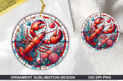 Crayfish Stained Glass Ornament PNG, Digital Download File Product Image 1