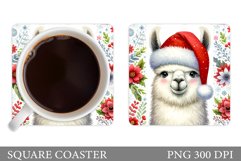 Christmas Lama Coaster Design. Christmas Coaster Sublimation Product Image 1