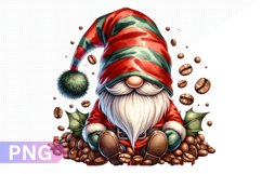 Christmas Coffee Gnome Sublimation Clipart PNG Product Image 1