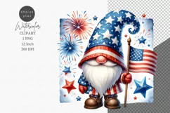 Patriotic clipart, Gnome clipart, America sublimation Product Image 1