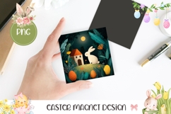 Easter Eggs Magnet PNG, Cartoon Bunny Square Coaster Product Image 1