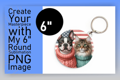 Cute Round Design Coaster Template , Dog and cat Product Image 1