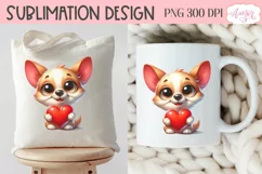 Cute dog holding a heart PNG design for Valentine's Day Product Image 2